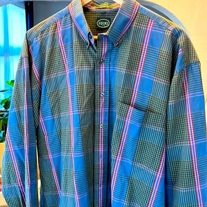 Vintage plaid cotton button front shirt | Izod | L